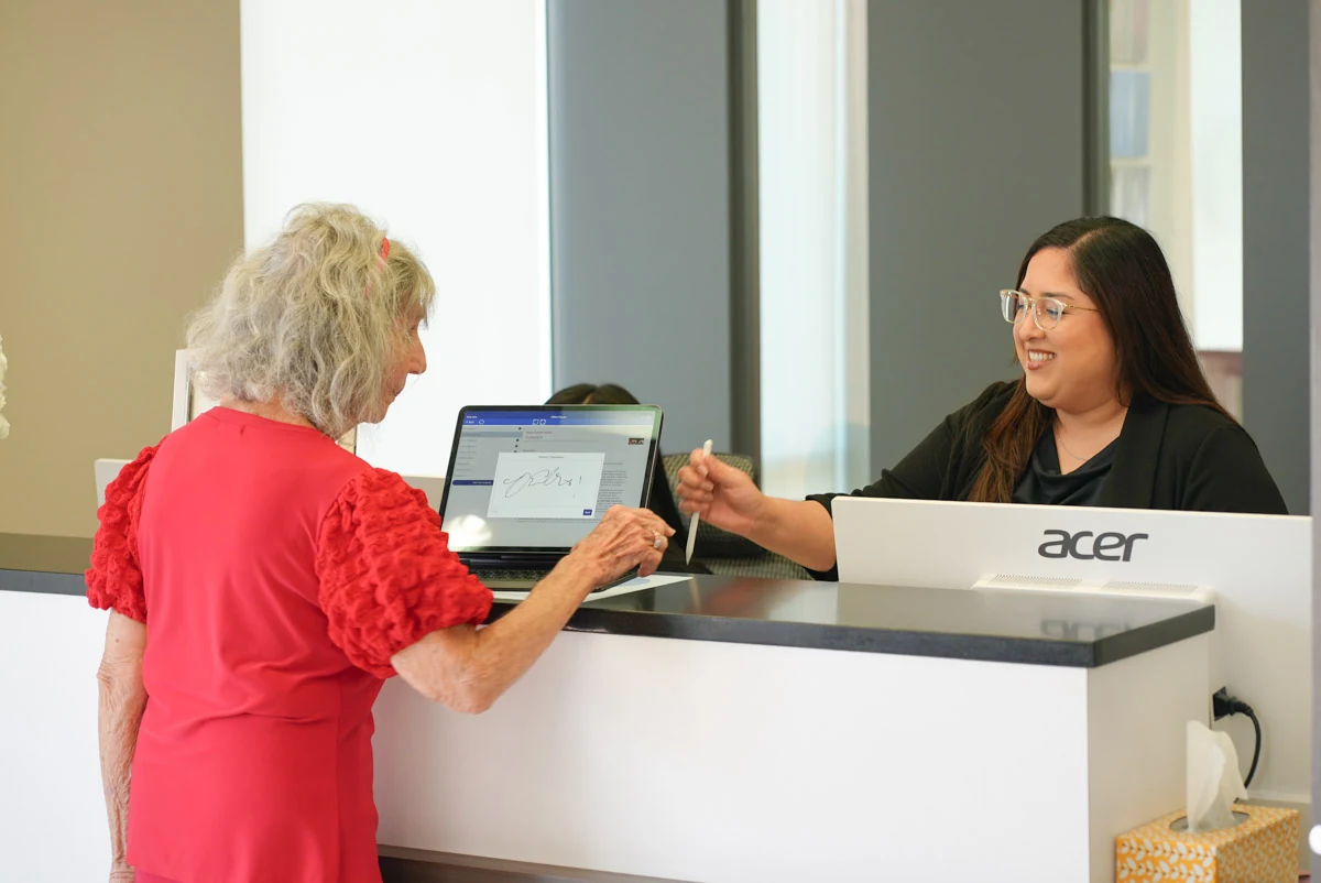 Welcoming front desk at Muse Dental Studio